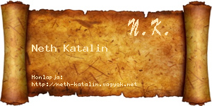 Neth Katalin névjegykártya
